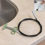 Flexible 157 cm spring drain cleaning tool with ergonomic grip
