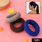 Close-up of vibrant tyre shape hair bands, showcasing their unique texture.