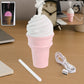 Pink ice cream cone shape humidifier and air freshener with cool mist functionality