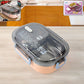 Angled view of leak-proof stainless steel tiffin lunch box