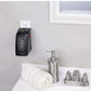 Mini plug-in heater securely plugged into a wall socket for instant heat.