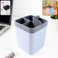 Multi-compartment desk organizer with four sections for efficient storage