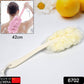 Close-up of the soft nylon mesh on the back scrubber for gentle exfoliation.