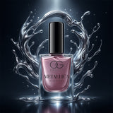 Bottle of Purple Metallica Nail Polish with shimmering opal purple shade