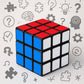 Angled view of the multicolor 3x3x3 speed cube, highlighting its smooth edges.