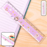 Kids plastic ruler with colorful cartoon design for school use