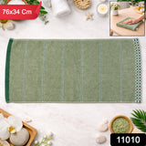 Soft cotton bath towel neatly folded for daily use and travel