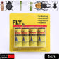 Fly catcher sticky strips effectively trapping pests in a garden setting.