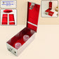 Elegant stainless steel Jewellery Storage Box with a secure lock and plush red velvet interior.