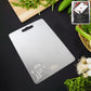 Apex stainless steel medium chopping board with laser floral engraving