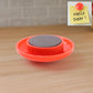 Red magnetic board button measuring 30mm diameter on whiteboard