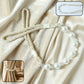 Elegant pearl beaded curtain tieback with crystal accents