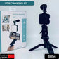 Vlogging kit by Mobiléon showing noise reduction microphone and phone holder clip for smartphone recording