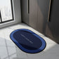 Close-up of high-quality velvet material on oval bathroom mat