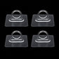 Adhesive plastic wall hook 4-piece set mounted on wall for home organisation