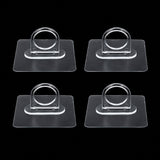 Adhesive plastic wall hook 4-piece set mounted on wall for home organisation