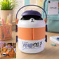 Cartoon double layer kids lunch box with handle