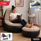 Side view of inflatable air sofa chair with footrest