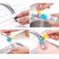 Expandable faucet regulator minimizing splash with its controlled water flow.