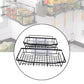 Modern metal shower caddy with hooks for compact bathroom storage