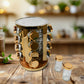 Top-down perspective of the 360-degree rotating spice rack featuring LED light.
