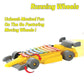 Side view of the durable plastic Kids Musical Car Xylophone toy, highlighting its smooth edges.