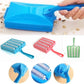 Wet and dry carpet cleaning tool, a portable handheld roller with integrated dust collector.