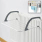 Space-saving folding drying rack easily hooks onto a door for convenient indoor laundry.