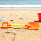Top view of lightweight plastic kids sand shovel for beach and sandbox
