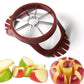 Close-up of the ultra-sharp stainless steel blades of the apple slicer, designed for precision.