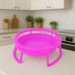 Close-up view of sturdy plastic water pot stands