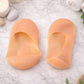 Close view of silicone foot care socks offering protection for heels