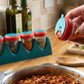 Spice shaker set with clear containers and sturdy stand for spices