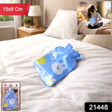 Reusable hot and cold therapy water bag with cute cartoon print for pain relief