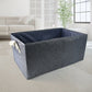 Spacious interior of the open foldable cloth storage box, ready for use.