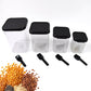 Transparent plastic air tight containers with vertical striped design for kitchen storage