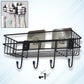 Front view of lightweight 3-in-1 shower shelf rack made of iron