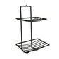Elegant 2-tier stainless steel soap rack, perfect for bathroom organization.