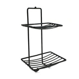 Elegant 2-tier stainless steel soap rack, perfect for bathroom organization.