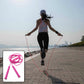 Portable adjustable jump rope neatly packed in a gym bag, ideal for travel.