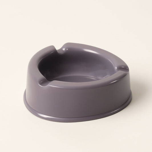 Oblivion grey plastic ashtray showcasing wide ash-collecting bowl