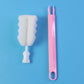 Soft silicone bristle bottle brush for safe cleaning of glass and plastic bottles