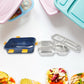 3 compartment lunch box with secure lids to prevent spillage