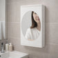 Rotating bathroom mirror cabinet wall mounted with storage shelves 22x42 cm