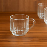 Set of 6 unbreakable transparent plastic tea cups with handles