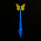 LED butterfly hair clip showing glowing fiber optic strands