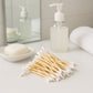 Wooden cotton buds neatly packed in a resealable pouch for easy storage