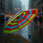 Close-up of umbrella fabric showing UV protective material