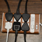 Close-up view of the universal sockets on the extension board.