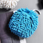 Hands drying quickly with a soft microfiber chenille hand towel.